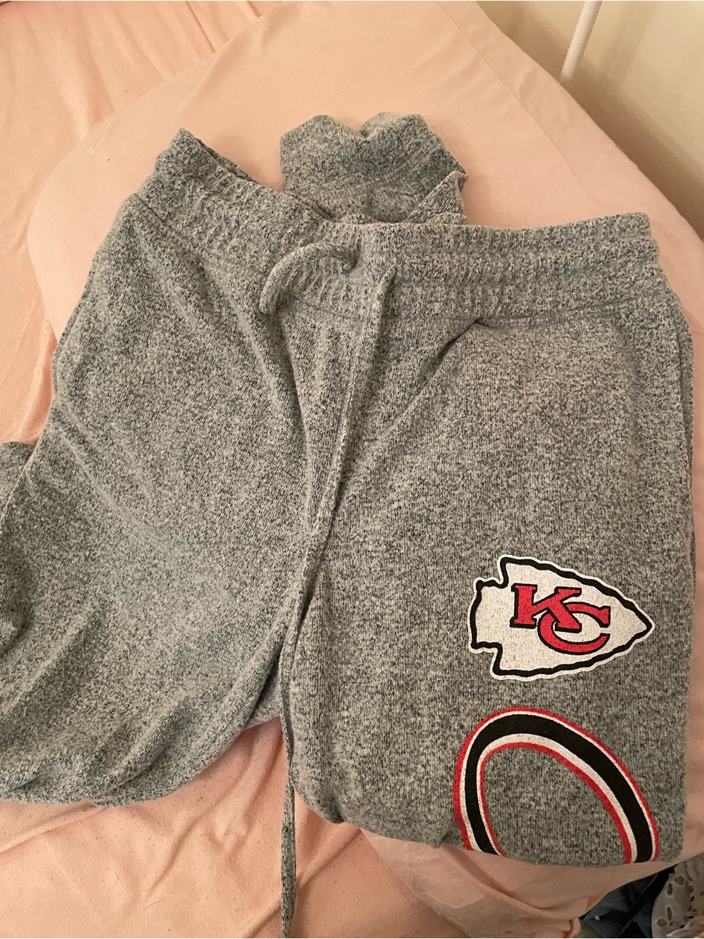 NFL Gray Women’s Sweatpants with KC Chiefs Logo and Red Accent